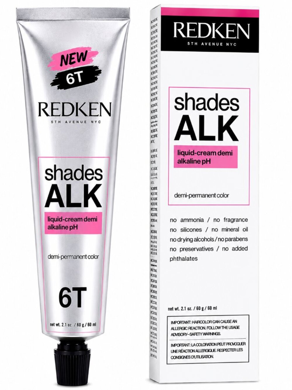 Redken Shades ALK 6T Demi-Permanent Liquid-Cream Hair Color 2.1 oz